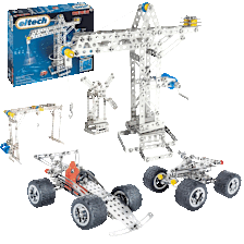 Eitech Metal Construction Set Bundle: Crane & Windmill + Your Choice of Set