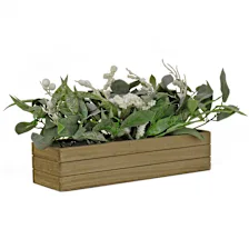 National Tree Company 22" Rectangular Christmas Wooden Box Centerpiece