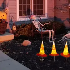 National Tree Company 3D Candy Corn Colored Witch's Hat Garden Stakes