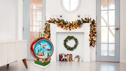National Tree Company 34" Santa Sleigh Ball Ornament with Christmas Music