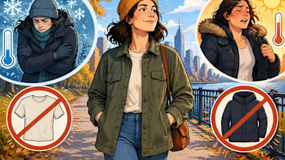 When it's too cold for short sleeves but not cold enough for a real coat, my preferred outer layer is: