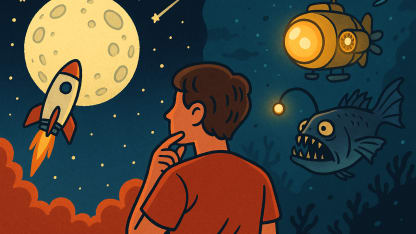 Where would you rather go: the moon or the dark zone of the ocean? Support your response in the comments.
