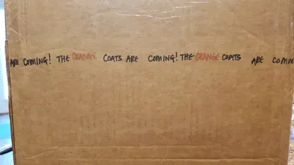 the orange coats are coming, the orange coats are coming!!