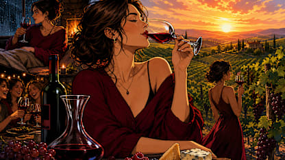 I drink red wine: