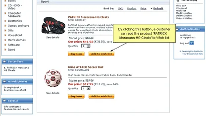 Product wish list.