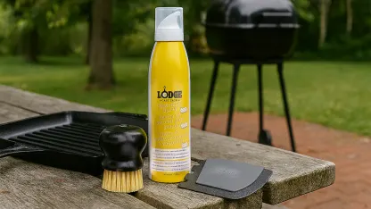 Lodge 12-inch Blacklock Cast Iron Grill Pan with Care Kit