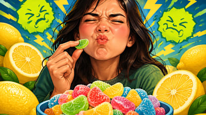 Sour candy should be: