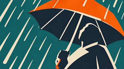 To stay dry when It's raining, I use: