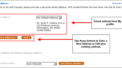 shipping address.