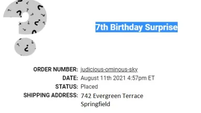 7th Birthday Surprise??????