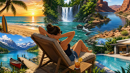 When I want to lounge around a body of water, I go to:
