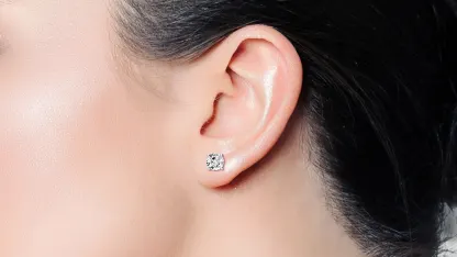 1.0 Carat TW Moissanite Earrings or Necklace in Solid 14K Gold