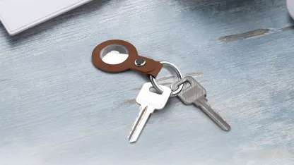 4-Pack: Hypergear AirCover Vegan Leather Keyring for AirTag