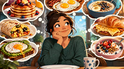 For breakfast, I prefer something: