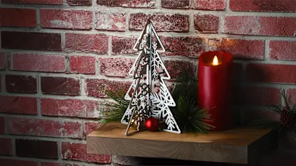 2-Pack: National Tree Company Silver Wood Free-Standing Trees (7" & 10")