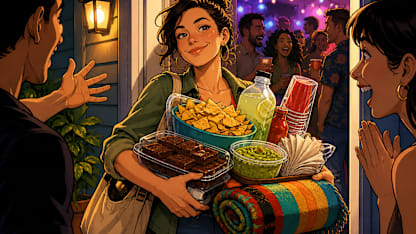 When I get invited to a party, I bring: