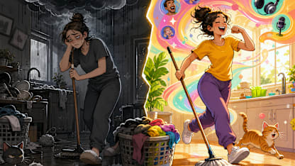 Doing chores without a podcast to listen to is: