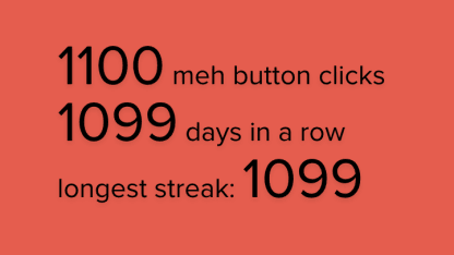Oh, so this is how you're going to deal with Meh button clicks during a Meh-rathon, huh?