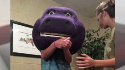 Fire Department Rescues Teen Stuck in Barney Head