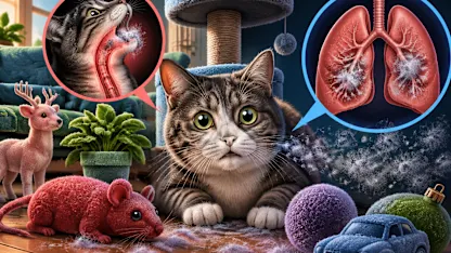 Flocked anything can kill cats or damage their lungs