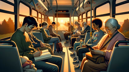 You have a 30 minute bus ride home from work and your phone is dead. What do you do?
