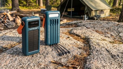 2-Pack: Letscom 30,000mAh Solar Power Bank with Integrated Cables