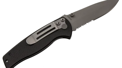 Schrade Partially Serrated Drop Point Blade Knife