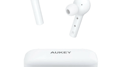 AUKEY True Wireless Earbuds, Bluetooth 5 Headphones with Immersive Sound (White)