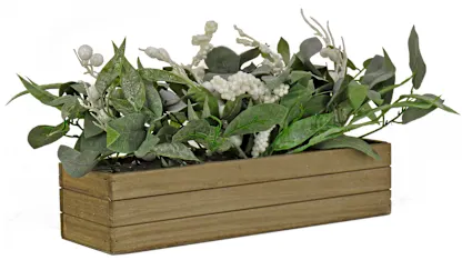 National Tree Company 22" Rectangular Christmas Wooden Box Centerpiece