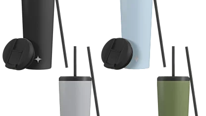4-Pack: JoyJolt 20oz Vacuum Insulated Tumblers with Straw & Flip Lids