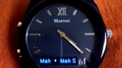 Martian Watch with leather NATO strap