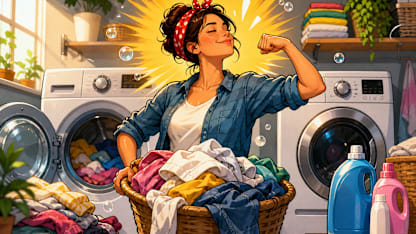 I do laundry: