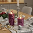 Luminara 2-Piece Flameless 4" and 6" Metal Hammered Pillar Set