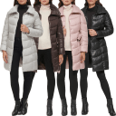 Kenneth Cole Longline Belted Puffer Jacket with Funnel Neck