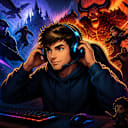Gamer Wears Headset