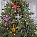 6-Pack: National Tree Company Beaded Snowflake Ornaments