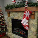 National Tree Company Stocking with Snowflake Embroidery