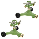 2-Pack: Martha Stewart Heavy-Duty Metal Impulse Sprinkler with 6" Wheel Base