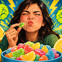 Sour candy should be: