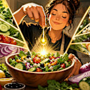 The secret to a delicious salad is adding:
