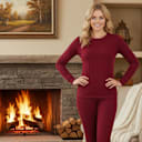 Thermajane Fleece-Lined Thermal Crew Neck Top and Pant Set