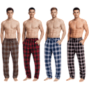 4-Pack: Nextex Mens Cotton Knit Flannel Plaid Pajama Pants