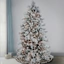 National Tree Company 7.5' Slim Flocked Bavarian Pine Tree with 600 Dual LED