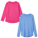 2-Pack: Isaac Mizrahi Live! Essentials Wide Crew-Neck Top with Pockets