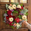 National Tree Company 22" Harvest Wreath with Peony, Pumpkin & Bow