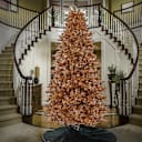 National Tree Company 10' Christmas Rose Gold Hinged Tree with 2720 Warm White