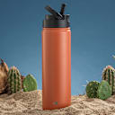 4-Pack: JoyJolt 22oz Water Bottle with Flip Lid & Sport Straw Lid