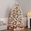 National Tree Company Flocked Bavarian Pine Trees with Clear Lights