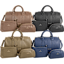 London Fog Jessica 3-Piece Pebbled Vegan Leather Duffel Set