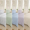 Blossom Valley Luxury 6-Piece Microfiber Sheet Set with Elegant Scalloped Edge